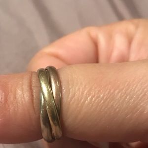 Trio rolling ring in 14k gold